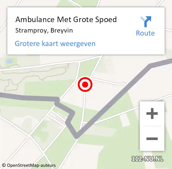 Locatie op kaart van de 112 melding: Ambulance Met Grote Spoed Naar Stramproy, Breyvin op 18 september 2022 01:19