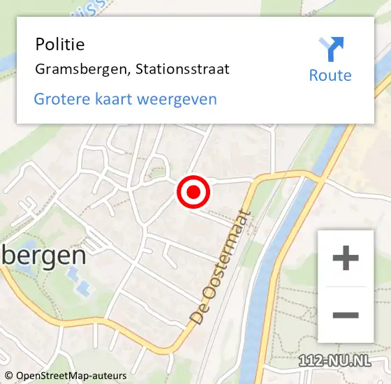 Locatie op kaart van de 112 melding: Politie Gramsbergen, Stationsstraat op 18 september 2022 01:59