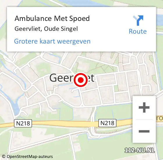 Locatie op kaart van de 112 melding: Ambulance Met Spoed Naar Geervliet, Oude Singel op 18 september 2022 02:16