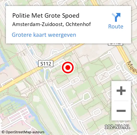 Locatie op kaart van de 112 melding: Politie Met Grote Spoed Naar Amsterdam-Zuidoost, Ochtenhof op 18 september 2022 02:56