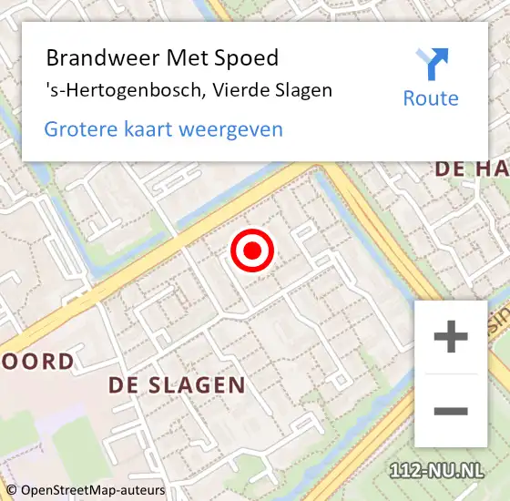 Locatie op kaart van de 112 melding: Brandweer Met Spoed Naar 's-Hertogenbosch, Vierde Slagen op 18 september 2022 03:13