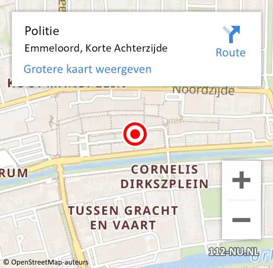 Locatie op kaart van de 112 melding: Politie Emmeloord, Korte Achterzijde op 18 september 2022 05:11