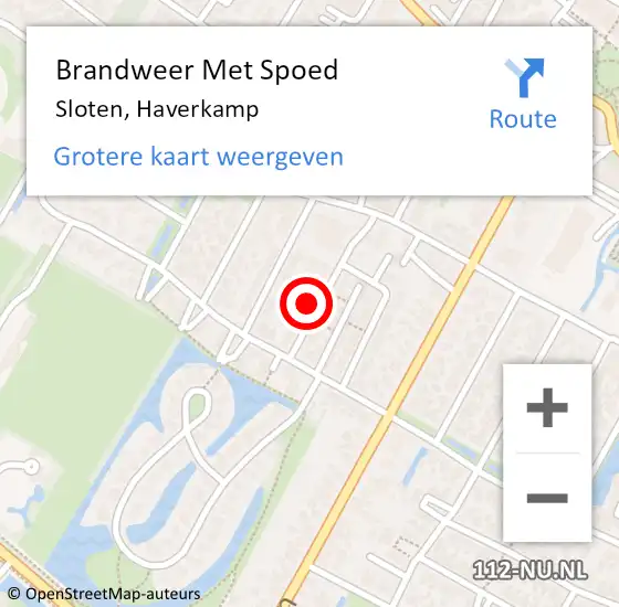 Locatie op kaart van de 112 melding: Brandweer Met Spoed Naar Sloten, Haverkamp op 18 september 2022 06:20