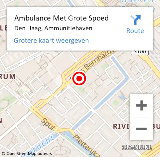 Locatie op kaart van de 112 melding: Ambulance Met Grote Spoed Naar Den Haag, Ammunitiehaven op 18 september 2022 07:48