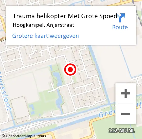 Locatie op kaart van de 112 melding: Trauma helikopter Met Grote Spoed Naar Hoogkarspel, Anjerstraat op 18 september 2022 08:16