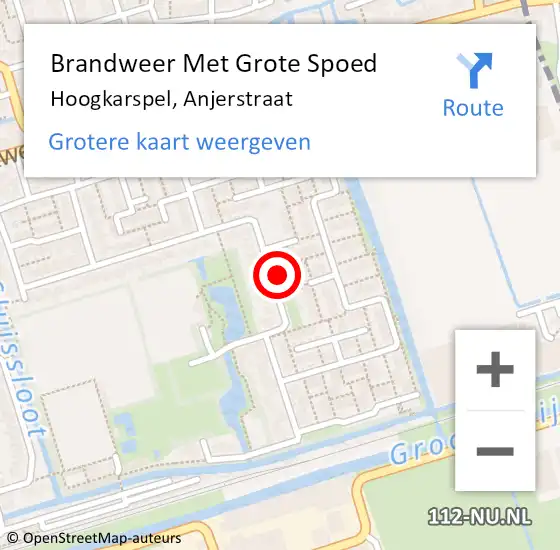 Locatie op kaart van de 112 melding: Brandweer Met Grote Spoed Naar Hoogkarspel, Anjerstraat op 18 september 2022 08:16