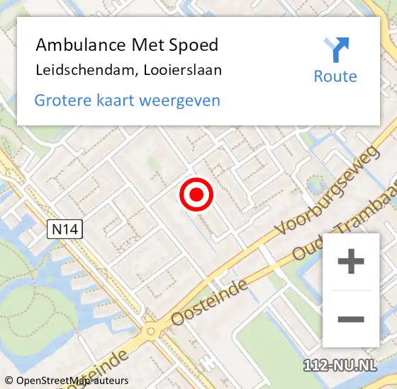Locatie op kaart van de 112 melding: Ambulance Met Spoed Naar Leidschendam, Looierslaan op 18 september 2022 10:38