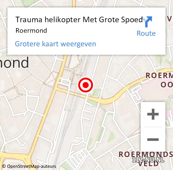 Locatie op kaart van de 112 melding: Trauma helikopter Met Grote Spoed Naar Roermond op 18 september 2022 11:16