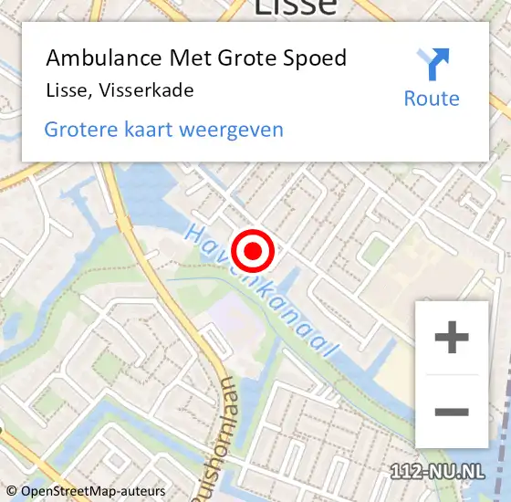 Locatie op kaart van de 112 melding: Ambulance Met Grote Spoed Naar Lisse, Visserkade op 18 september 2022 11:28