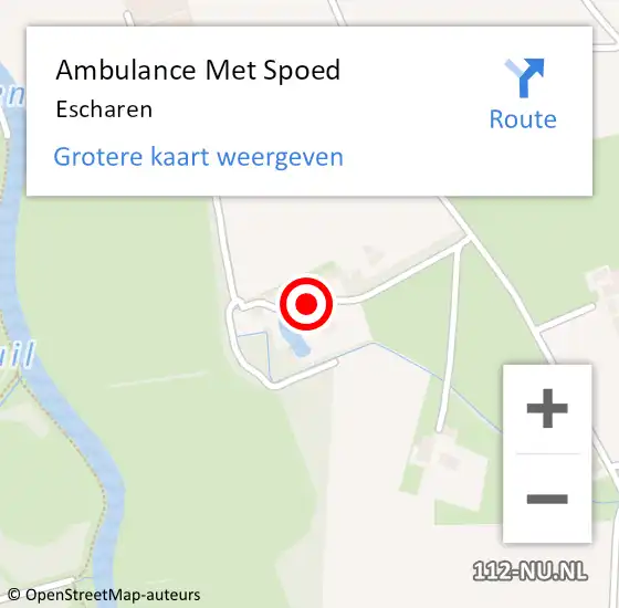 Locatie op kaart van de 112 melding: Ambulance Met Spoed Naar Escharen op 18 september 2022 12:08