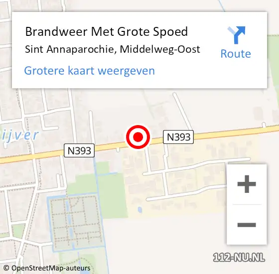 Locatie op kaart van de 112 melding: Brandweer Met Grote Spoed Naar Sint Annaparochie, Middelweg-Oost op 18 september 2022 13:32