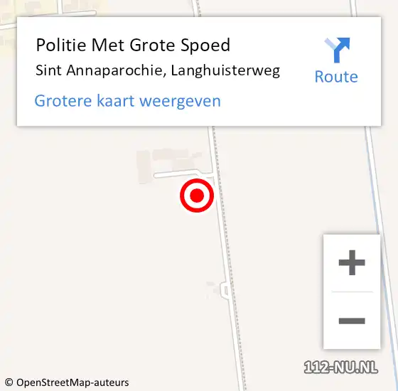 Locatie op kaart van de 112 melding: Politie Met Grote Spoed Naar Sint Annaparochie, Langhuisterweg op 18 september 2022 13:35