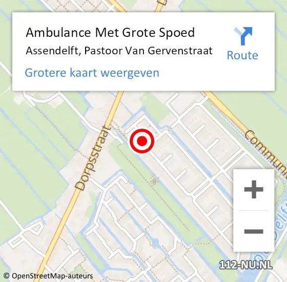 Locatie op kaart van de 112 melding: Ambulance Met Grote Spoed Naar Assendelft, Pastoor Van Gervenstraat op 18 september 2022 14:33