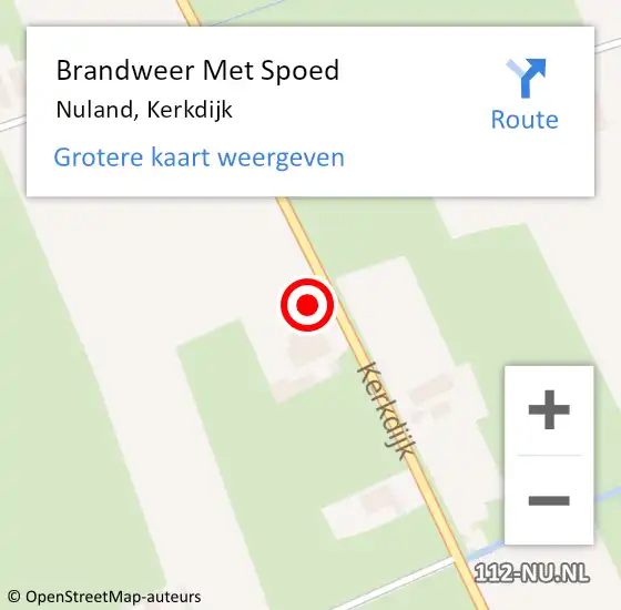 Locatie op kaart van de 112 melding: Brandweer Met Spoed Naar Nuland, Kerkdijk op 18 september 2022 16:07