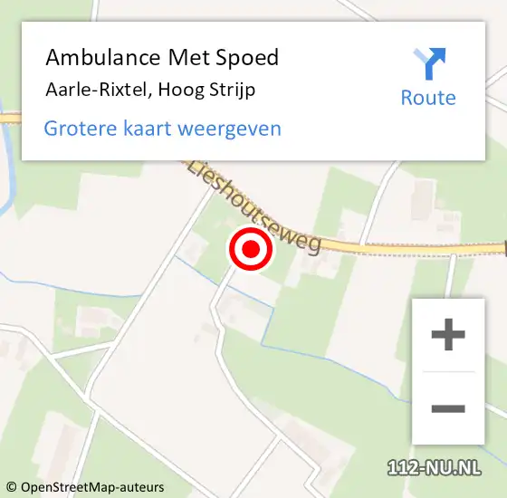 Locatie op kaart van de 112 melding: Ambulance Met Spoed Naar Aarle-Rixtel, Hoog Strijp op 29 juli 2014 17:04