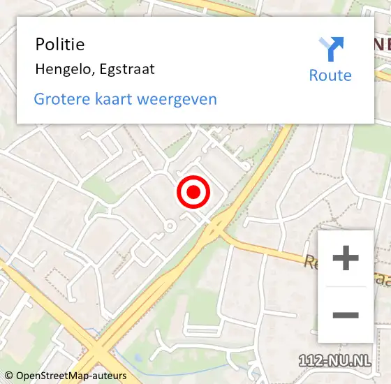 Locatie op kaart van de 112 melding: Politie Hengelo, Egstraat op 18 september 2022 17:39