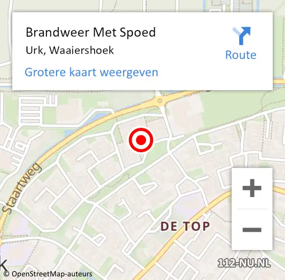 Locatie op kaart van de 112 melding: Brandweer Met Spoed Naar Urk, Waaiershoek op 18 september 2022 18:14