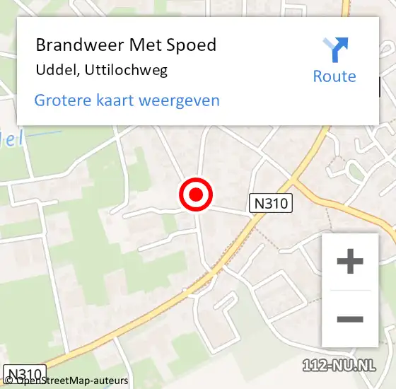 Locatie op kaart van de 112 melding: Brandweer Met Spoed Naar Uddel, Uttilochweg op 29 juli 2014 17:13