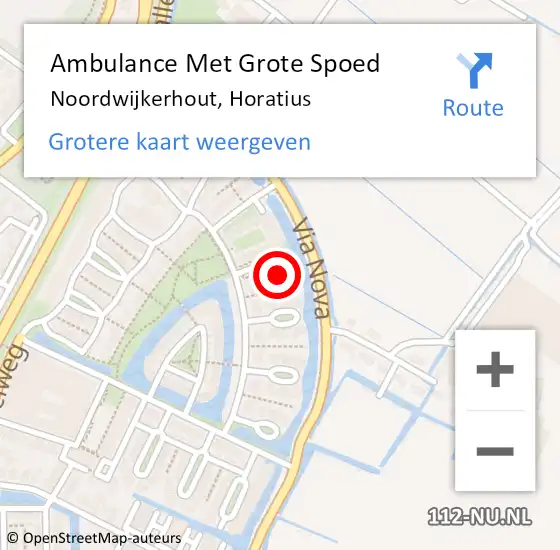 Locatie op kaart van de 112 melding: Ambulance Met Grote Spoed Naar Noordwijkerhout, Horatius op 18 september 2022 19:05