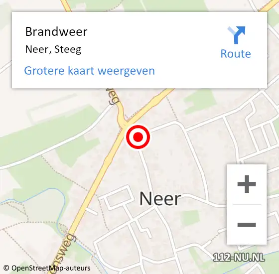 Locatie op kaart van de 112 melding: Brandweer Neer, Steeg op 29 juli 2014 17:20