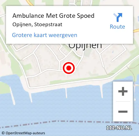 Locatie op kaart van de 112 melding: Ambulance Met Grote Spoed Naar Opijnen, Stoepstraat op 18 september 2022 20:02