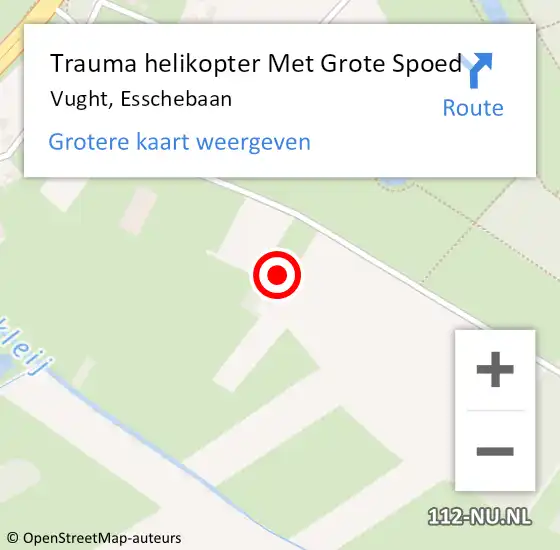 Locatie op kaart van de 112 melding: Trauma helikopter Met Grote Spoed Naar Vught, Esschebaan op 18 september 2022 20:17