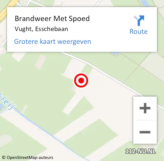 Locatie op kaart van de 112 melding: Brandweer Met Spoed Naar Vught, Esschebaan op 18 september 2022 20:25