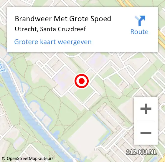 Locatie op kaart van de 112 melding: Brandweer Met Grote Spoed Naar Utrecht, Santa Cruzdreef op 19 september 2022 00:38