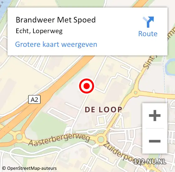 Locatie op kaart van de 112 melding: Brandweer Met Spoed Naar Echt, Loperweg op 19 september 2022 06:06