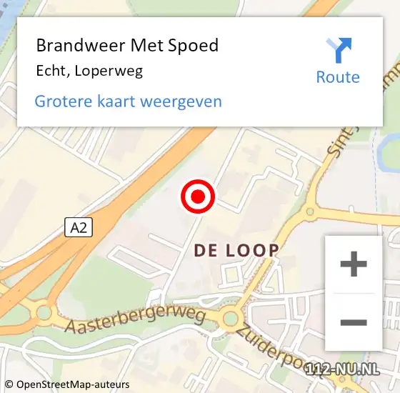 Locatie op kaart van de 112 melding: Brandweer Met Spoed Naar Echt, Loperweg op 19 september 2022 06:09