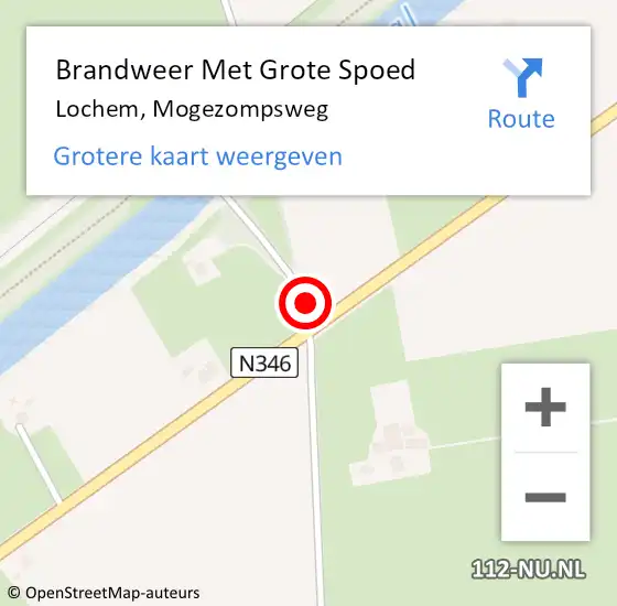 Locatie op kaart van de 112 melding: Brandweer Met Grote Spoed Naar Lochem, Mogezompsweg op 19 september 2022 06:43