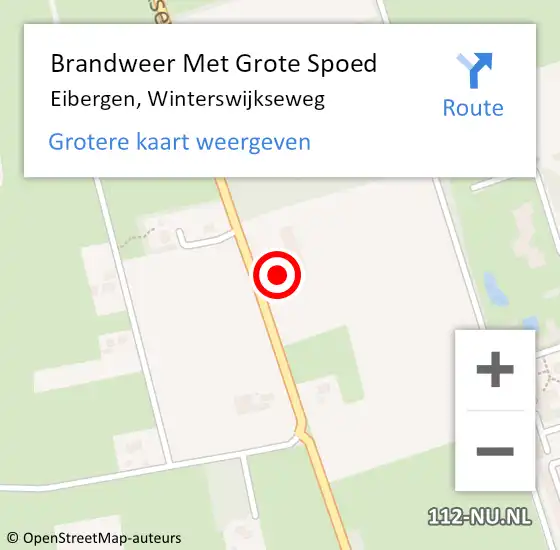 Locatie op kaart van de 112 melding: Brandweer Met Grote Spoed Naar Eibergen, Winterswijkseweg op 19 september 2022 08:16