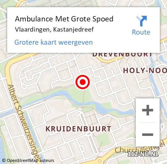 Locatie op kaart van de 112 melding: Ambulance Met Grote Spoed Naar Vlaardingen, Kastanjedreef op 19 september 2022 08:29