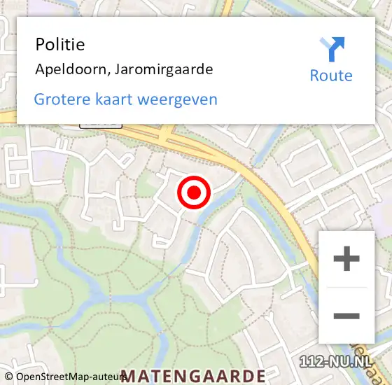 Locatie op kaart van de 112 melding: Politie Apeldoorn, Jaromirgaarde op 19 september 2022 08:59