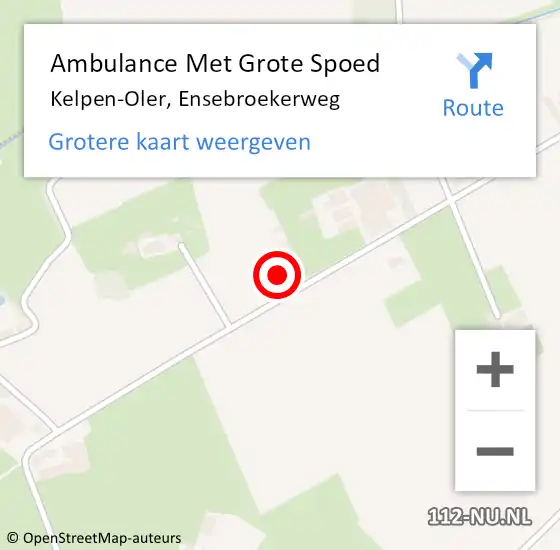 Locatie op kaart van de 112 melding: Ambulance Met Grote Spoed Naar Kelpen-Oler, Ensebroekerweg op 19 september 2022 09:24