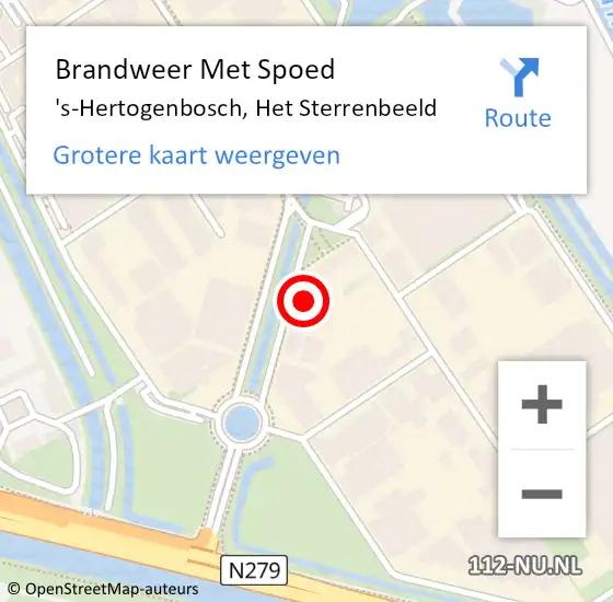 Locatie op kaart van de 112 melding: Brandweer Met Spoed Naar 's-Hertogenbosch, Het Sterrenbeeld op 19 september 2022 09:33