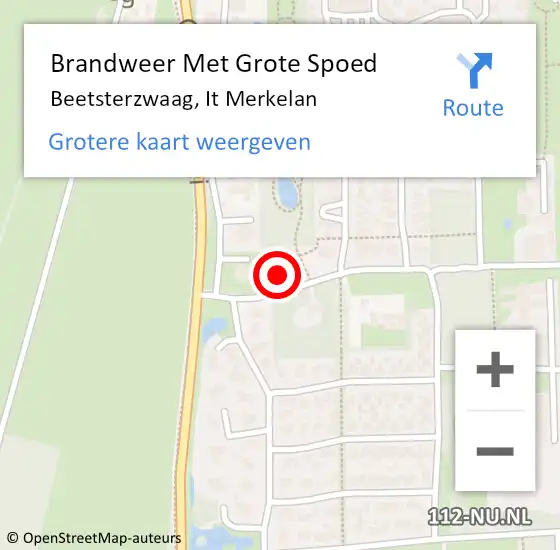 Locatie op kaart van de 112 melding: Brandweer Met Grote Spoed Naar Beetsterzwaag, It Merkelan op 10 oktober 2013 00:48