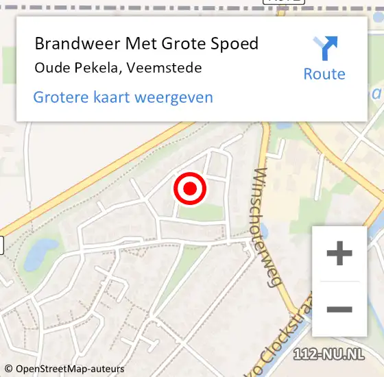 Locatie op kaart van de 112 melding: Brandweer Met Grote Spoed Naar Oude Pekela, Veemstede op 29 juli 2014 18:13