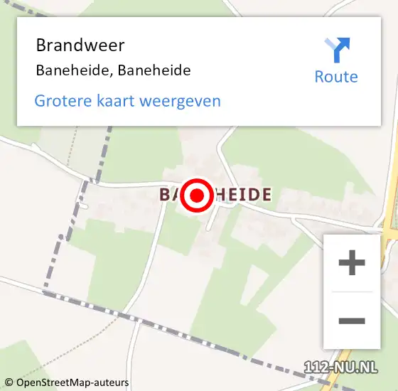 Locatie op kaart van de 112 melding: Brandweer Baneheide, Baneheide op 29 juli 2014 18:16