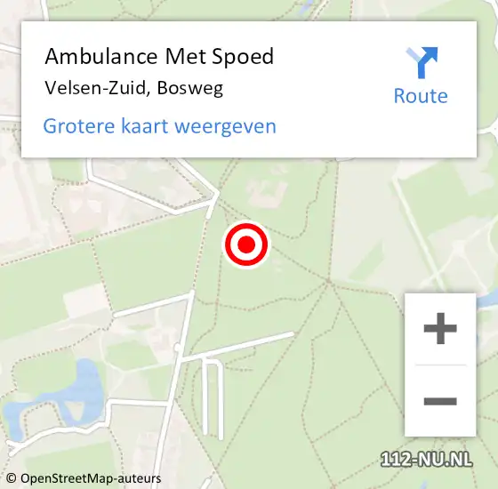 Locatie op kaart van de 112 melding: Ambulance Met Spoed Naar Velsen-Zuid, Bosweg op 19 september 2022 11:48