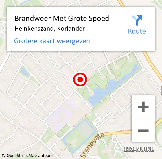 Locatie op kaart van de 112 melding: Brandweer Met Grote Spoed Naar Heinkenszand, Koriander op 29 juli 2014 18:21