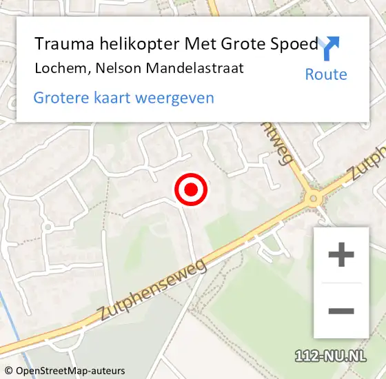 Locatie op kaart van de 112 melding: Trauma helikopter Met Grote Spoed Naar Lochem, Nelson Mandelastraat op 19 september 2022 12:39