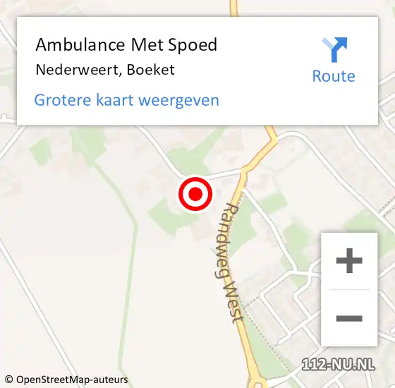 Locatie op kaart van de 112 melding: Ambulance Met Spoed Naar Nederweert, Boeket op 19 september 2022 13:09