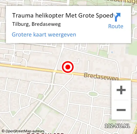 Locatie op kaart van de 112 melding: Trauma helikopter Met Grote Spoed Naar Tilburg, Bredaseweg op 19 september 2022 15:37