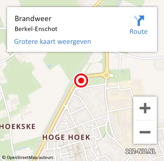 Locatie op kaart van de 112 melding: Brandweer Berkel-Enschot op 19 september 2022 15:45