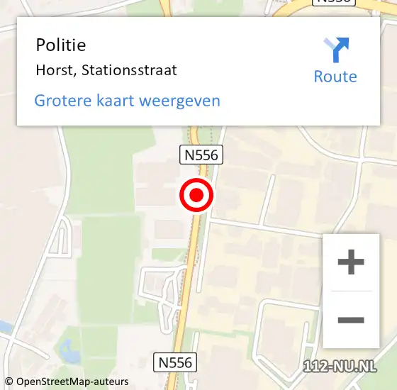 Locatie op kaart van de 112 melding: Politie Horst, Stationsstraat op 19 september 2022 15:48