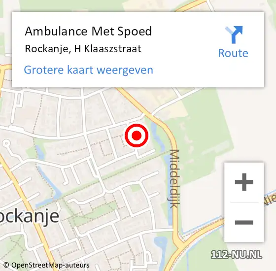 Locatie op kaart van de 112 melding: Ambulance Met Spoed Naar Rockanje, H Klaaszstraat op 19 september 2022 17:01