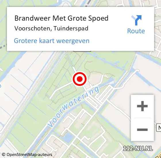 Locatie op kaart van de 112 melding: Brandweer Met Grote Spoed Naar Voorschoten, Tuinderspad op 29 juli 2014 19:03