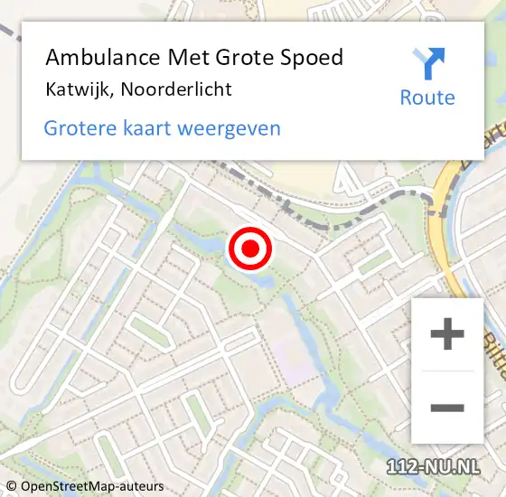 Locatie op kaart van de 112 melding: Ambulance Met Grote Spoed Naar Katwijk, Noorderlicht op 19 september 2022 17:34