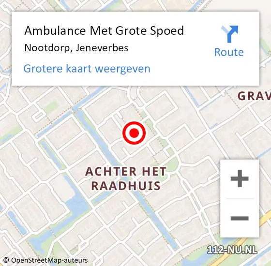 Locatie op kaart van de 112 melding: Ambulance Met Grote Spoed Naar Nootdorp, Jeneverbes op 10 oktober 2013 00:55